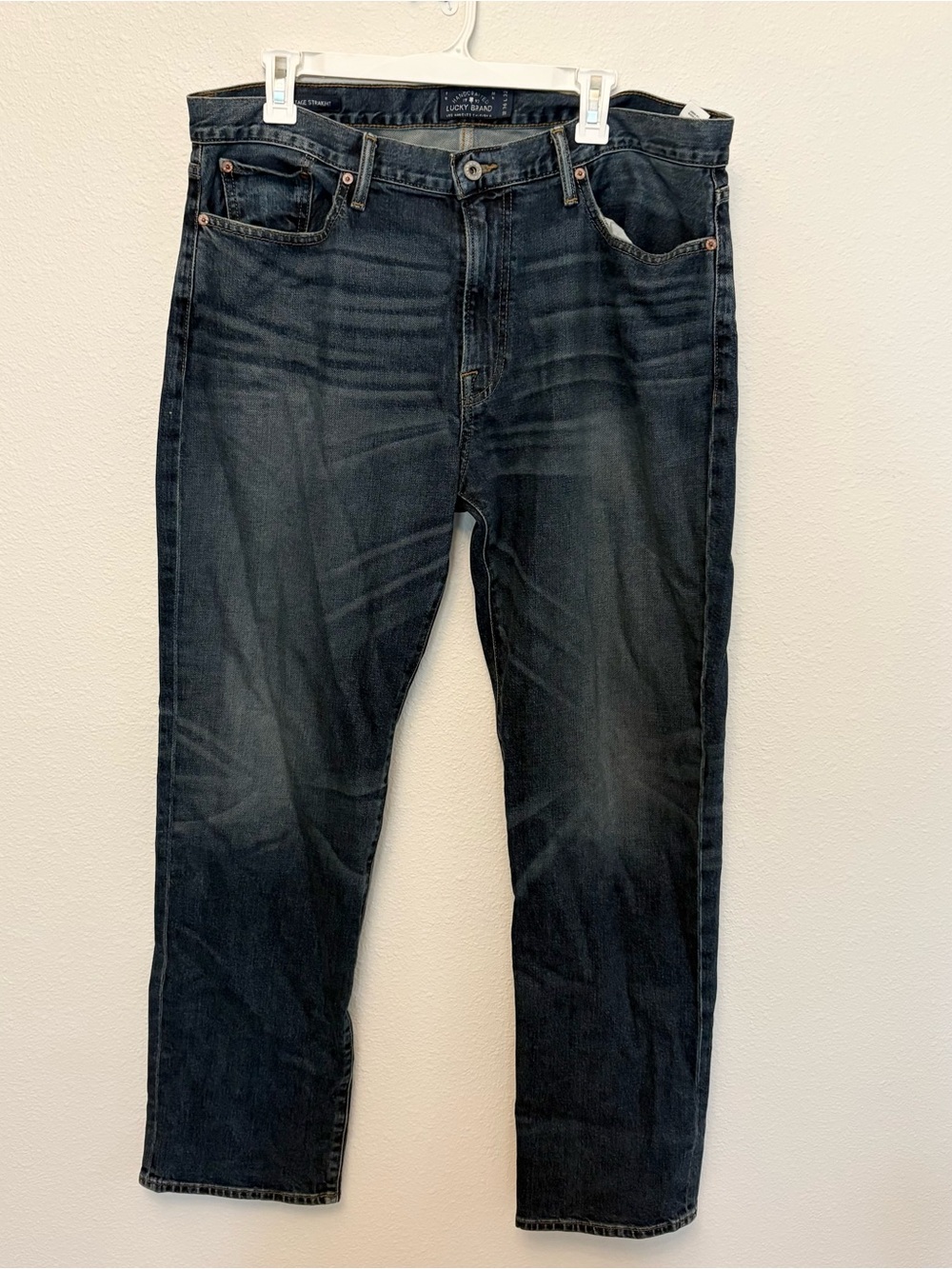 Lucky Brand Jeans Mens 363 Vintage Straight Dark Wash Stretch Denim Size 36x32